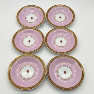 Versace Le Jardin de Rutherford Ladybug Garden Coffee & Tea Saucers  Set Of (6)